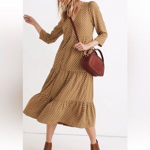 NWT Madewell size 0 Tiered midi dress in Daises forever